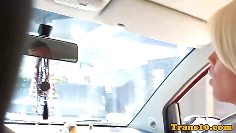 Horny tranny getting her tight asshole