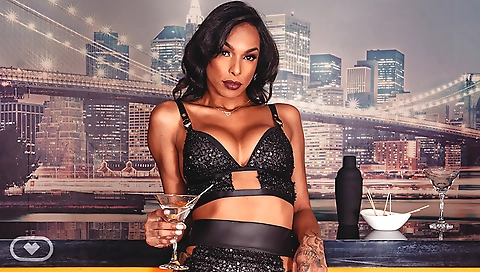 Shemal duro with a dildo fuck