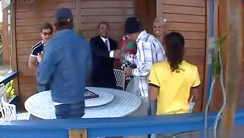 Sexy blonde fucked hardcore with a slut